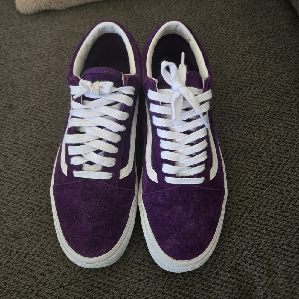 Vans Men Size 10 Purple Suede Sneakers Old Skool Pig Suede Acai - Picture 6 of 11